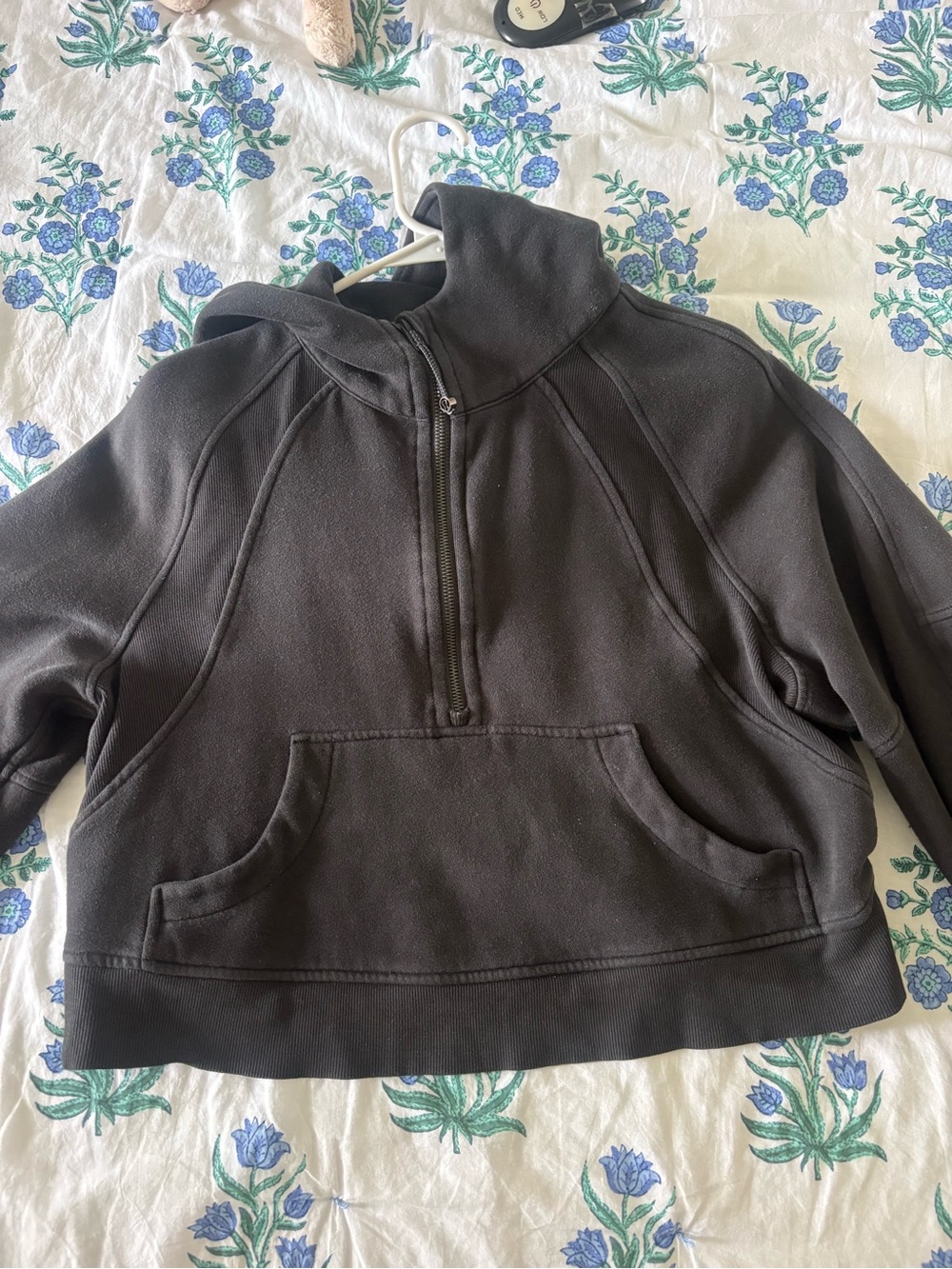lululemon athletica charcoal black half-zip hoodie jacket